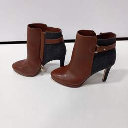 Antonio Melani Women's Brown Leather Side Zip Stiletto Heel Ankle Boots Size 6M alternative image