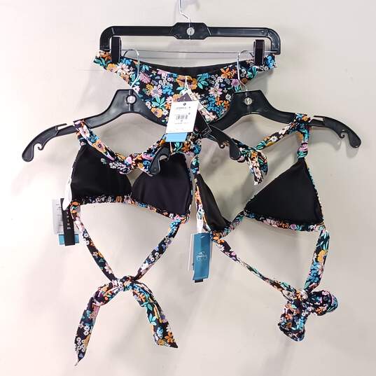 O'Neill Tatum Multicolor Floral 3 Piece Bikini Swimsuit Size M NWT image number 2