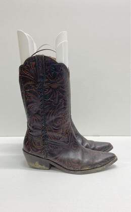Patricia Nash Tuscan Tooled Leather Brown Boots Women 7