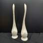 Pair of Ivory Ceramic Long Neck Swan Figurines image number 4