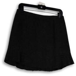 Womens Gray Regular Fit Flat Front Back Zip Short Mini Skirt Size 2