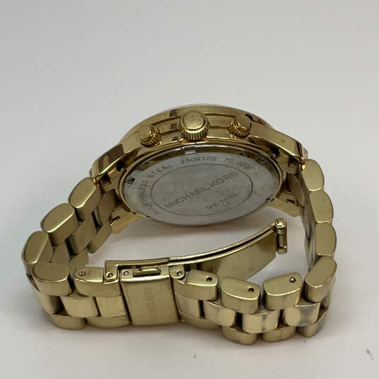 Designer Michael Kors MK5055 Gold-Tone Round Dial Analog Wristwatch image number 2