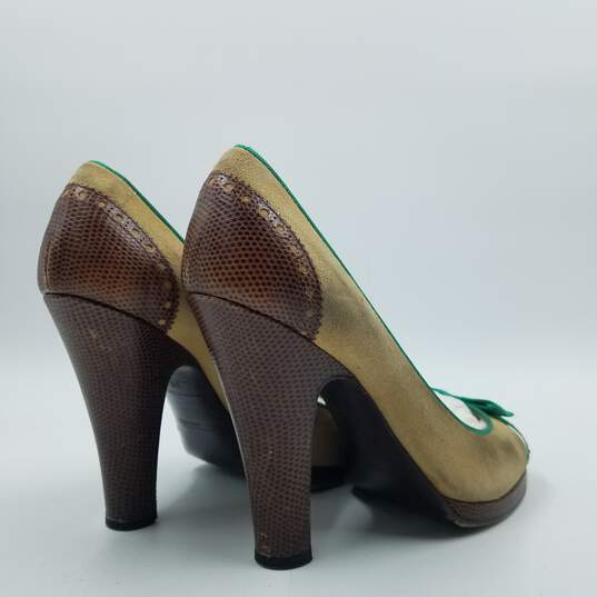 Marc Jacobs Peep Toe Heel Women's Sz.38 Green/Khaki image number 4