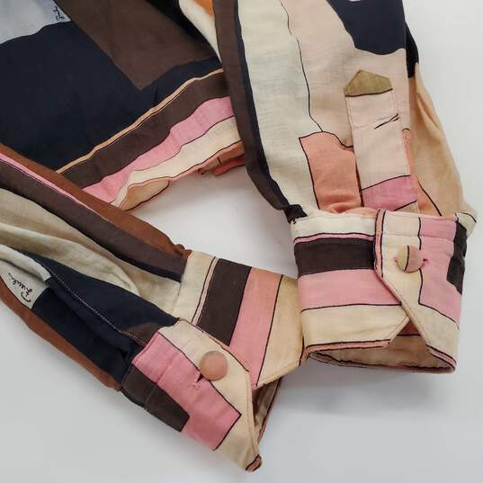 1960s Vintage Emilio Pucci Saks Geometric Print Cotton Blouse Size 8 & Skirt Set image number 10