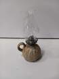 Vintage Ceramic Kerosene Oil Lamp W/ Pyrex Snowflake Topper image number 2