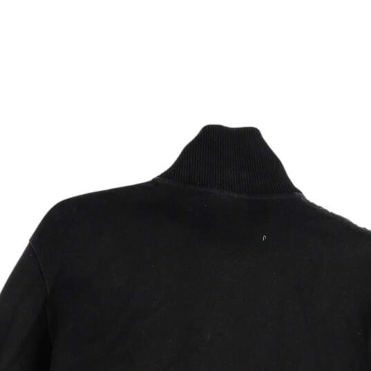 Mens Black Long Sleeve 1/4 Zip Mock Neck Pullover Sweatshirt Size Large image number 4