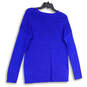 NWT Womens Blue Knitted Long Sleeve Crew Neck Pullover Sweater Size Medium image number 2