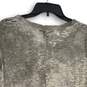 NWT Womens Gray Animal Print Short Sleeve Round Neck Blouse Top Size Large image number 4