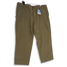 NWT Mens Khaki Flat Front Slash Pocket Straight Leg Chino Pants Size 42x30