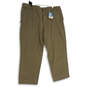 NWT Mens Khaki Flat Front Slash Pocket Straight Leg Chino Pants Size 42x30 image number 1