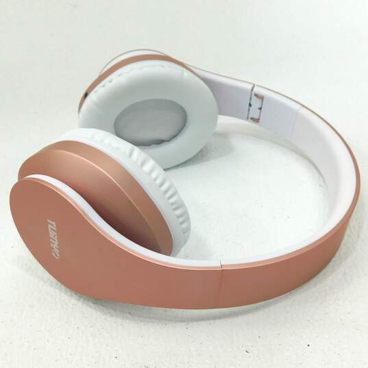 Headphones TUINYO Wireless Over Ear Bluetooth Built-in Microphone Pink/White image number 5