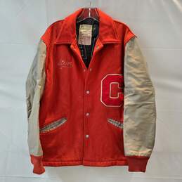 Vintage DeLong Sportswear Button Up Varsity Jacket Size 42