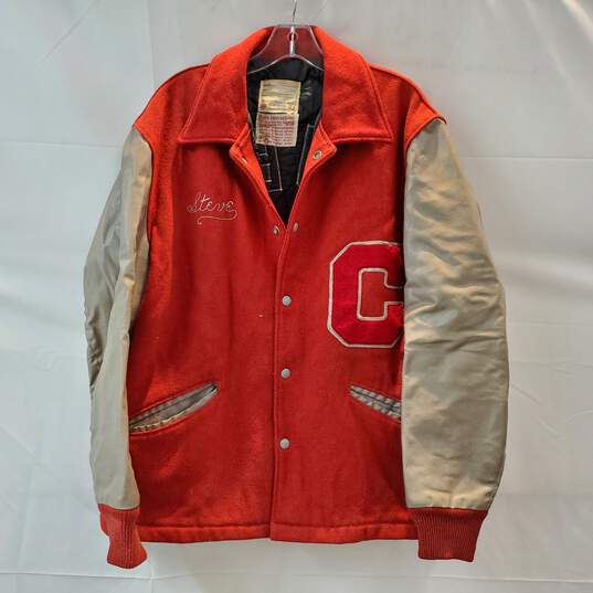 Vintage DeLong Sportswear Button Up Varsity Jacket Size 42 image number 1