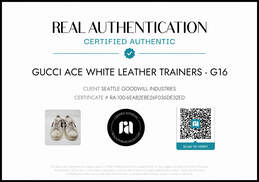 Gucci Men's Ace White Leather Trainers Size 11 AUTHENTICATED alternative image