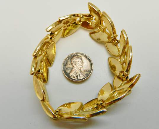 Vintage Crown Trifari Brushed Gold Tone Bracelet 37.7g image number 4