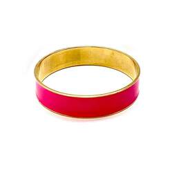 Designer Marc Jacobs Gold-Tone Enamel Pink Round Shape Fashion Bangle Bracelet alternative image