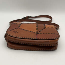 Womens Brown Leather Inner Zip Pocket Adjustable Strap Snap Crossbody Bag alternative image