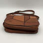 Womens Brown Leather Inner Zip Pocket Adjustable Strap Snap Crossbody Bag image number 2