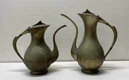 Vintage Tea Pots Set of 2 Silver Plate Japan 12 in / 10in Tall Tea Pots