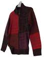 Womens Multicolor Colorblock Full Zip Cardigan Sweater Size Small image number 1