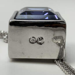 Designer Swarovski Silver-Tone Crystal Cut Stone Pendant Necklace w/ Box alternative image