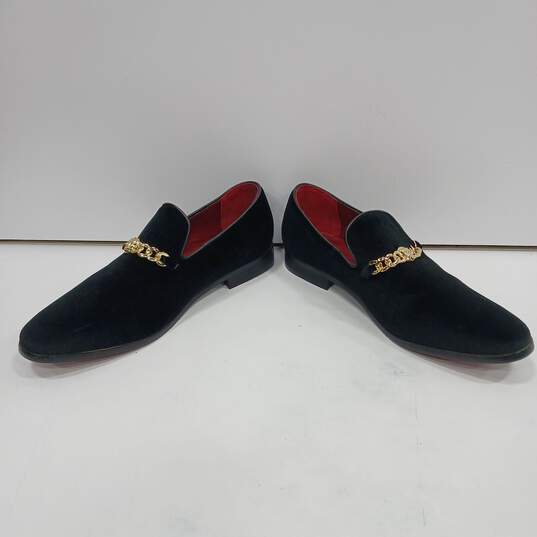 Enzo 'Romeo' Black Velvet Dress Shoes Men's Size 12 image number 2