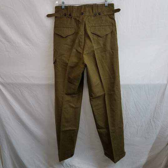 Vintage army green wool blend military pants 35 x 34 image number 2