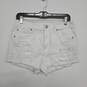 American Eagle White Distressed Cut Off Shorts image number 1