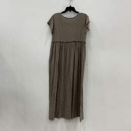 NWT Womens Brown Short Sleeve Round Neck Pullover Maxi Dress Size Medium alternative image