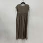 NWT Womens Brown Short Sleeve Round Neck Pullover Maxi Dress Size Medium image number 2