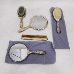 Vintage Silver Plate Vanity Sets Brush Comb Mirrors