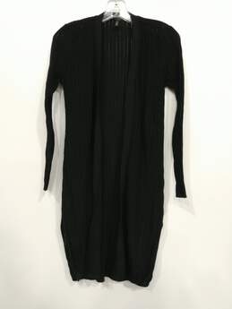 Women's Black Long Open Cardigan Size S