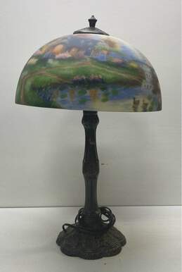 Thomas Kinkade Table Top Lamp Porcelain Painting Cottage Landscape alternative image