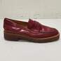 Coach Leather Penny Loafers Red 5 image number 1