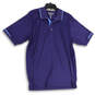Mens Blue Spread Collar Short Sleeve Performance Golf Polo Shirt Size Large image number 1