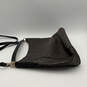 Womens Black Brown Leather Signature Print Adjustable Strap Hobo Tote Bag image number 3