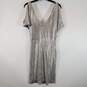 Ralph Lauren Women Silver Wrap Midi Dress Sz 14 Nwt image number 4