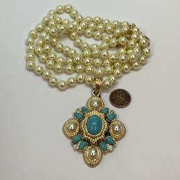 Designer Joan Rivers Gold-Tone Chain Lobster Clasp Pearls Pendant Necklace alternative image