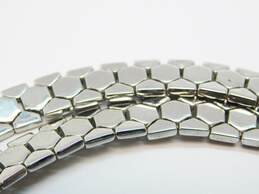 Vintage Crown Trifari Silver Tone Honeycomb Pattern Chain Necklace 49.2g alternative image