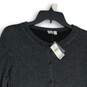 NWT Womens Black Long Sleeve Ribbed Hem Button Front Cardigan Sweater Size Large image number 3