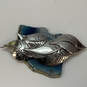 Designer Laurel Burch Silver-Tone Leaf Shape Fashionable Brooch Pin image number 1