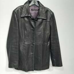 Women’s Marc New York Andrew March Leather Button-Up Blazer Jacket Sz XL