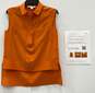 Diane Von Furstenberg Orange Silk Sleeveless High Low Top image number 1