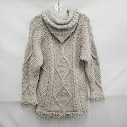 West Moon WM's Made in Ecuador 100% Wool Cardigan Knit Light Gray Full Zip Sweater Size M alternative image