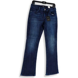 NWT Womens Blue Denim Medium Wash Pocket Stretch Bootcut Jeans Size 8P