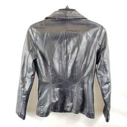 Guess Women Black Leather Jacket S alternative image