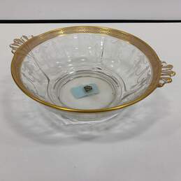 Esco 1940s Glass Bowl With Gold Trim