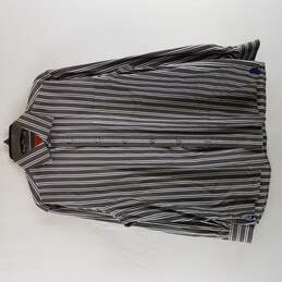 Tommy Bahama Men Grey Striped Button Up L