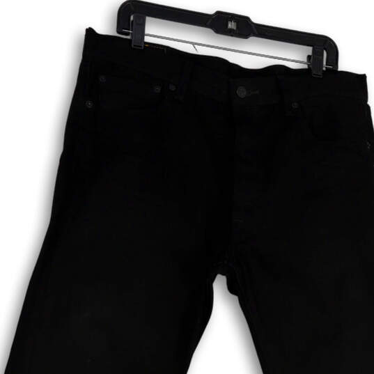 Mens Black 501 Dark Wash Stretch Pockets Straight Leg Jeans Size 36x34 image number 3