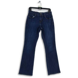 Womens Blue Denim Dark Wash 5-Pocket Design Bootcut Jeans Size 6